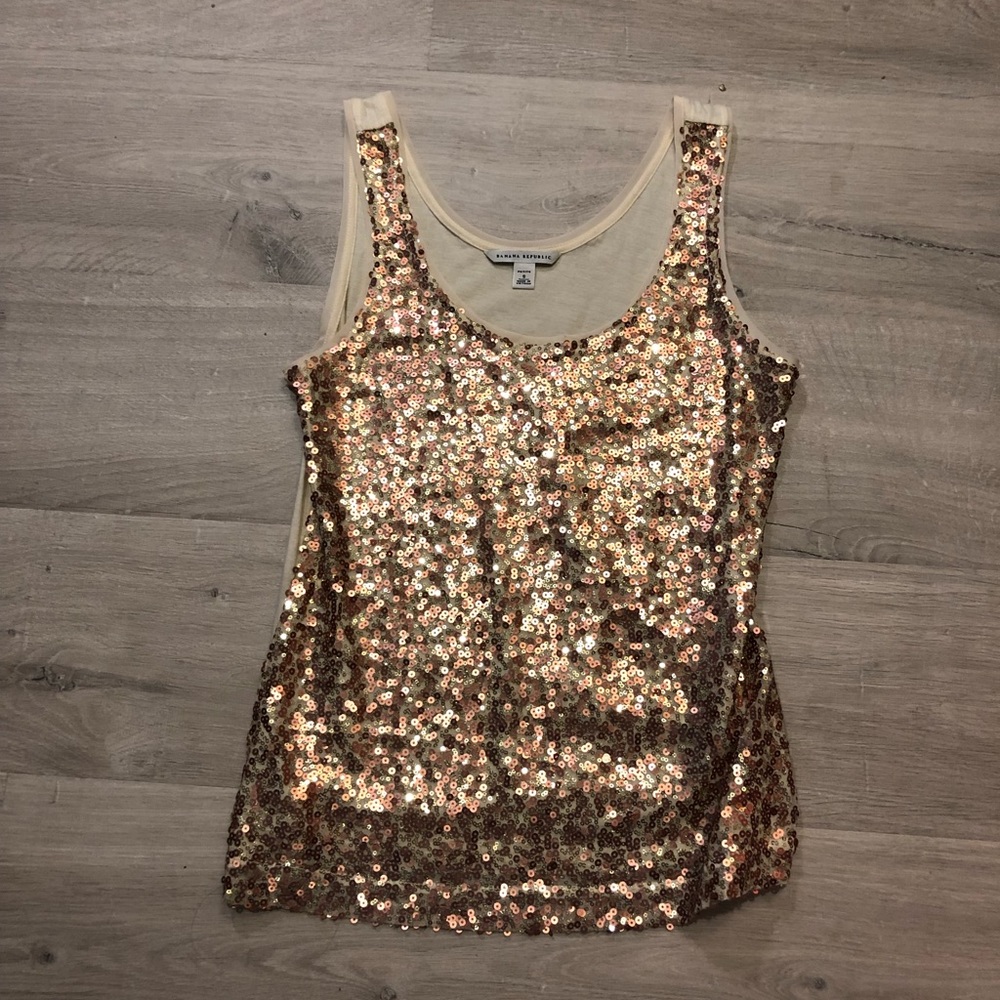 Banana Republic Gold glittery tank top/blouse